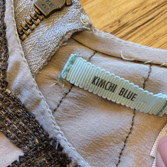 Anthropology, 100% Silk, Light Tan/Cream/Pink/&Bronze, Shift Dress, Sz. L - Picture 9 of 11